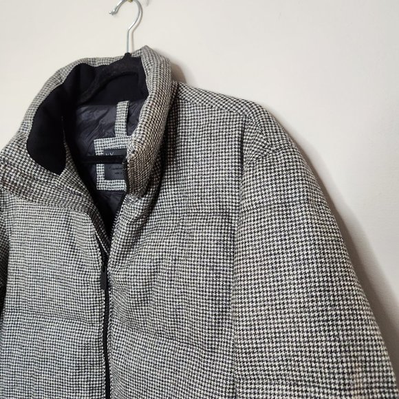 MASSIMO DUTTI Wool Houndstooth Jacquard Puffer Coat - Picture 2 of 9